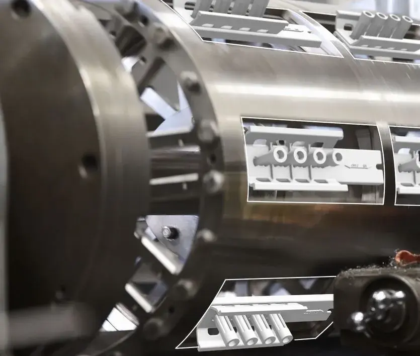 3D-gedruckte SLS-Teile in der Maschine