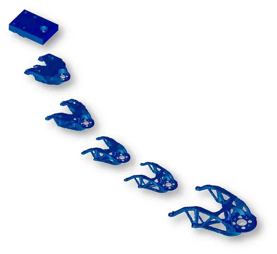 Verfahren zur topologischen Optimierung einer Satellitenhalterung aus Metall