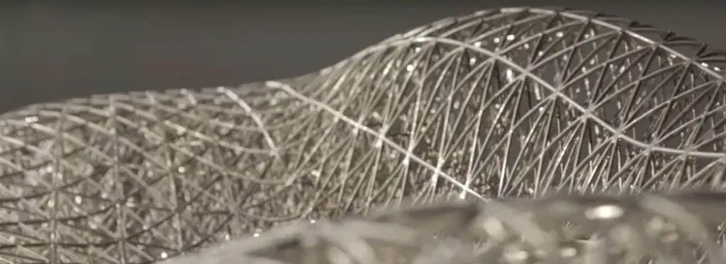 an abstract close up of metal parts made by a 3D printer
