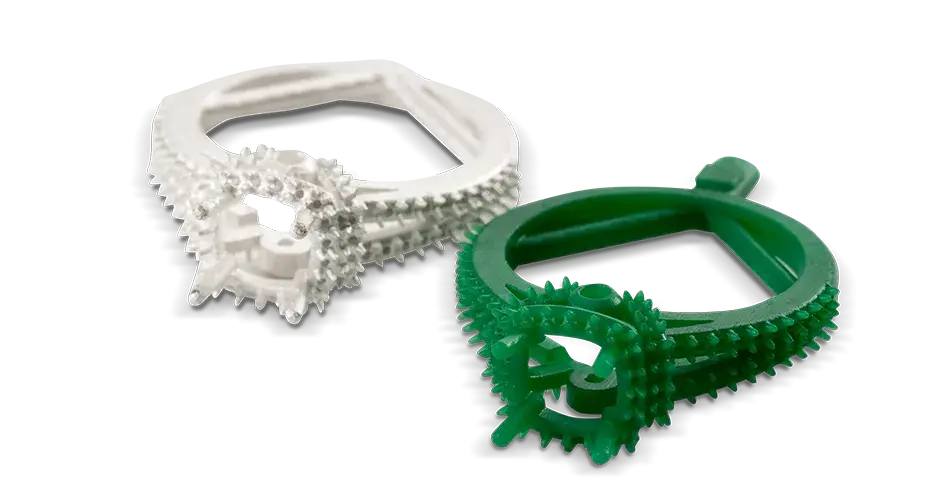 figure 4 jcast grn 10 ring cast and metal casting with a couple of diamonds