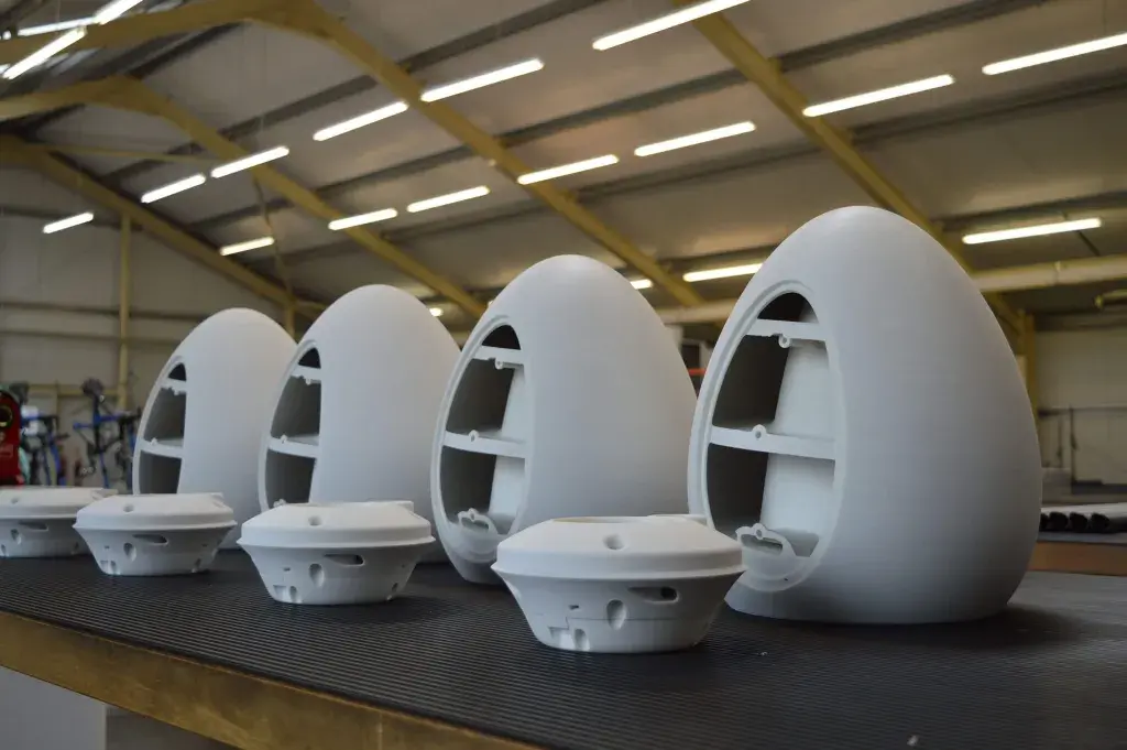 Mit SLS hergestellte Lautsprechergehäuse