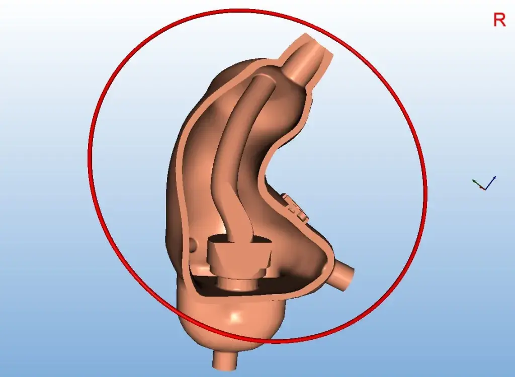 Querschnitt einer 3D-gedruckten Form von ACS Custom