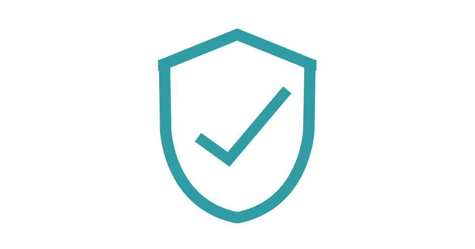 Eine Grafik mit einem Häkchen im Inneren eines Schildes 