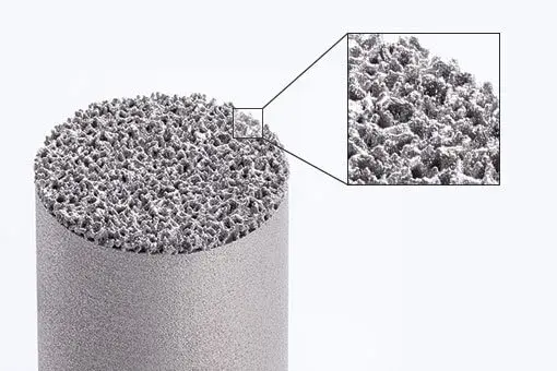 Innenansicht einer im 3D-Druck angefertigten medizinischen Vorrichtung mit poröser Struktur