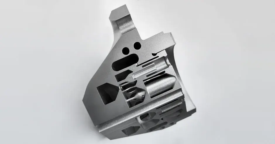 Querschnitt einer 3D-gedruckten DMP-Treibstoffeinspritzung des DLR