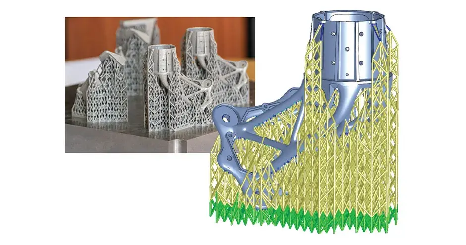 Turmkegel-Stützstrukturen für Industrieteile