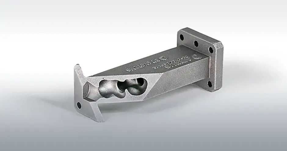 Ausschnitt eines monolithischen DMP-Bauteils von Airbus