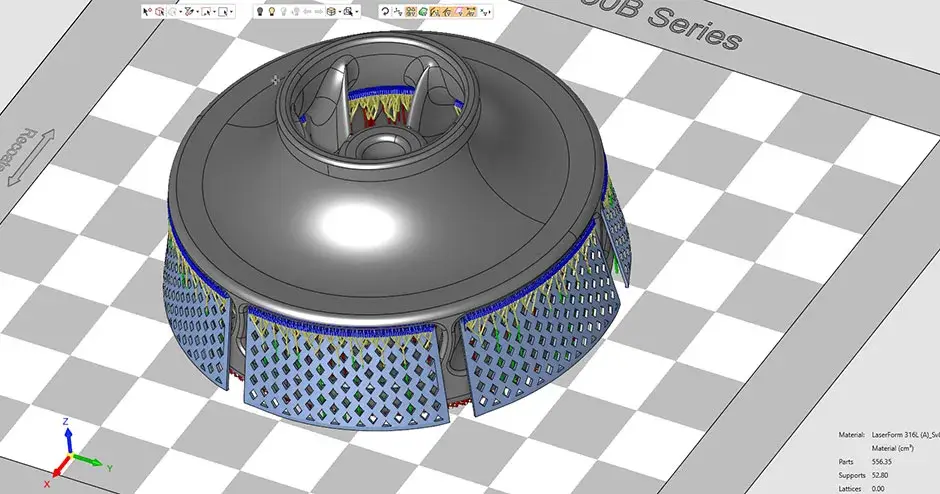 Eine Software-Darstellung eines Laufrads
