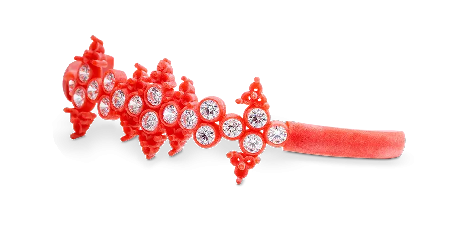 VisiJet Wax Jewel Red (MJP) Armband mit Steinen 