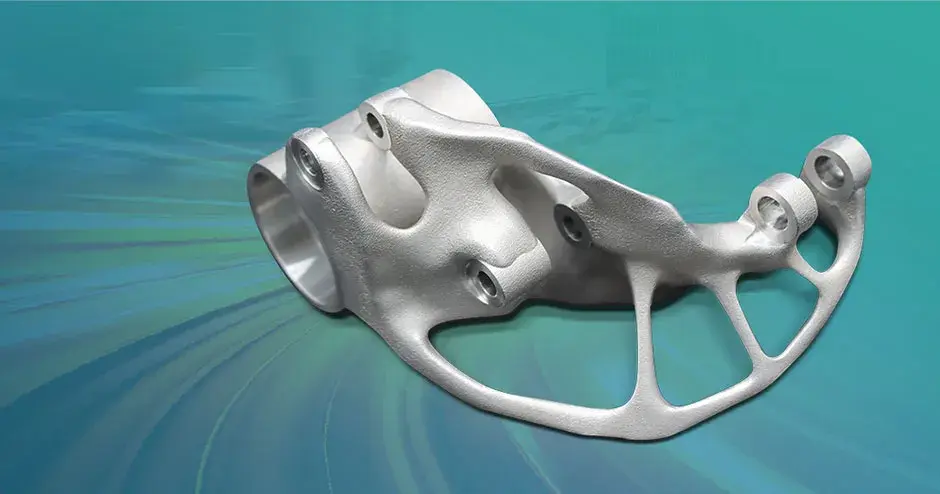 ein 3D-gedrucktes Metallteil für den Motorsport