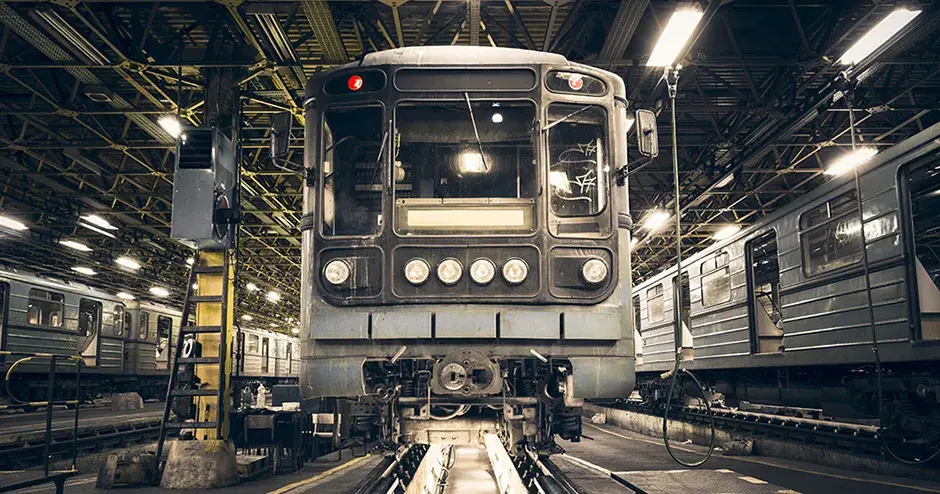 U-Bahn-Zug auf dem Wartungsgleis