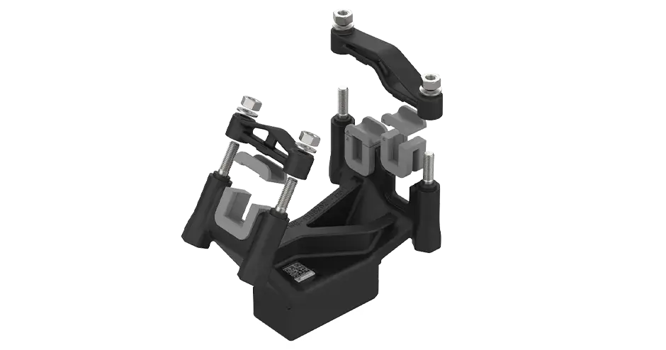 Modulare CNC-Halterung, die sich an die 3D-Scandaten des Endnutzungsteils anpasst. 