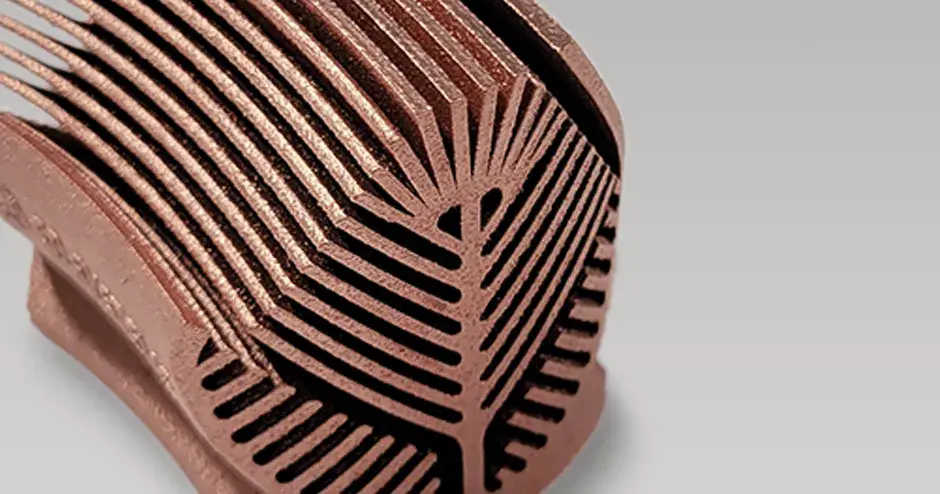 Ein 3D-gedrucktes Kupferteil