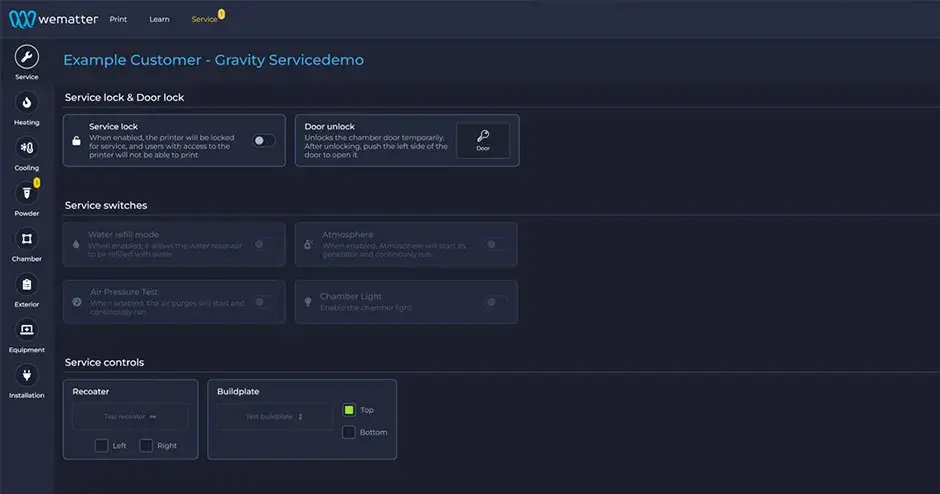 A monitor showing Deep Space software service panel 