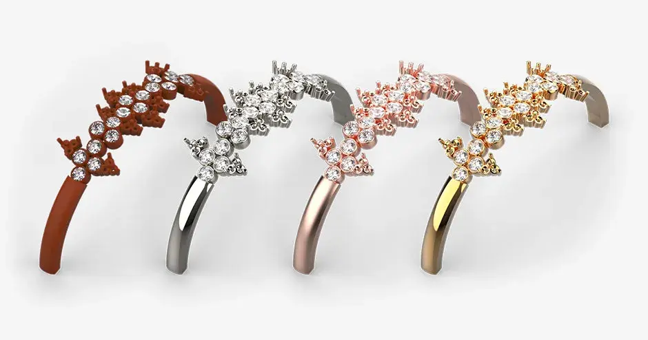 4 Armreif aus rubinrotem VisiJet-Gussmaterial