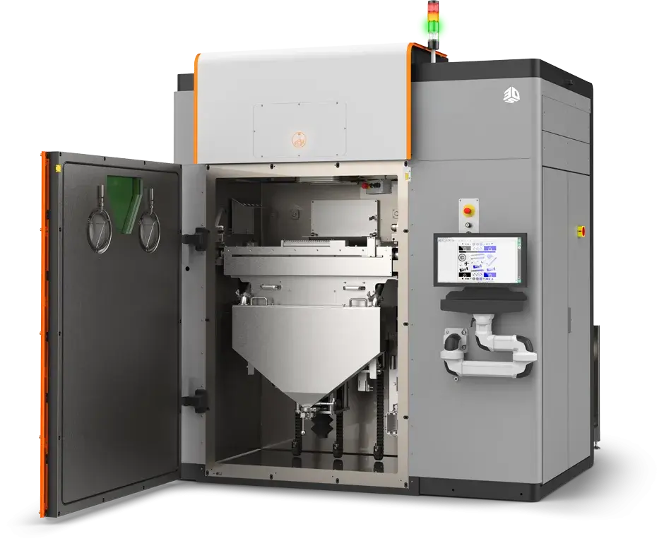 3D-Drucker DMP Flex 350 in steilem Winkel gesehen