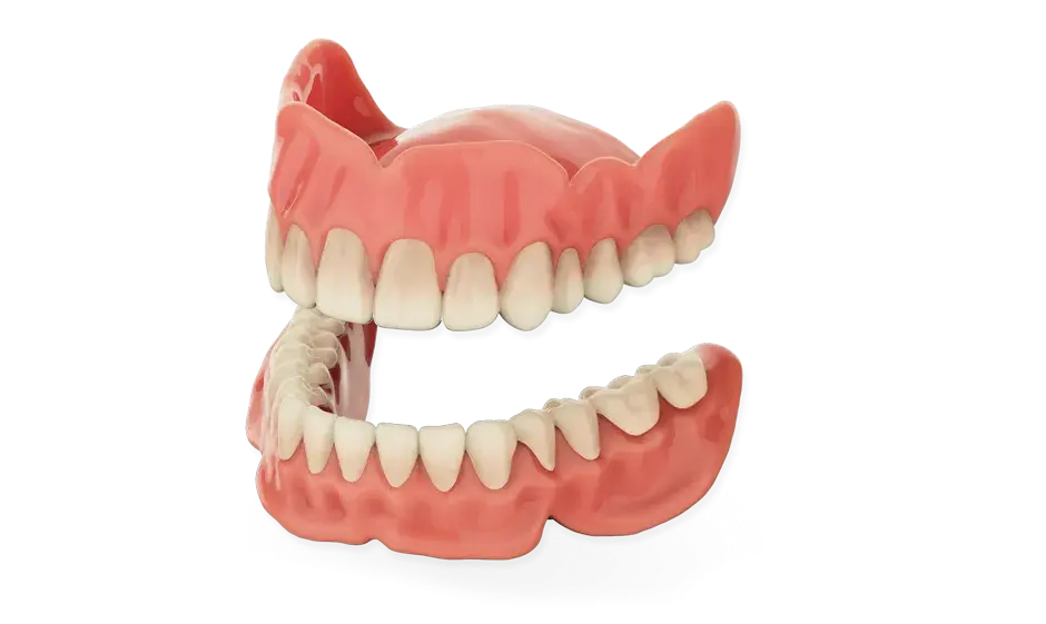 Gespritzte Prothesen, polierte Zähne