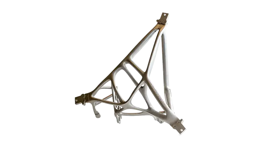 Halterung für Luft- und Raumfahrt, 3D-gedruckt in Metall mit LaserForm AlSi7Mg0.6 (A) – Design von Thales Alenia Space 